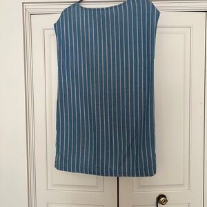 Wilfred Denim Blue and Cream Striped Top
